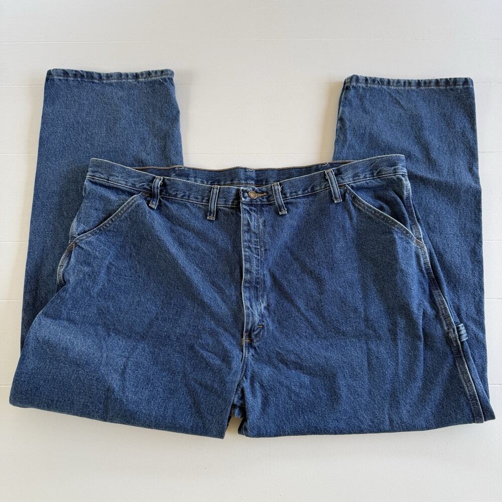 Wrangler Carpenter Jeans Men's Straight Leg Medium Wash Blue Size 44 X 30